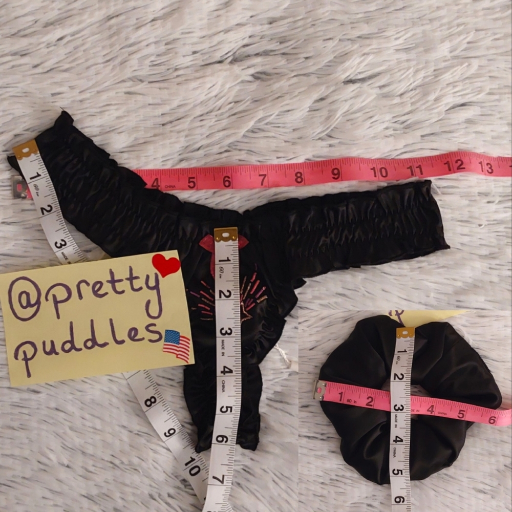 🌠 3pc For Love and Lemons Camille Cardigan, Ruffle Thong & Scrunchie Set 🌠 - Picture 10 of 16